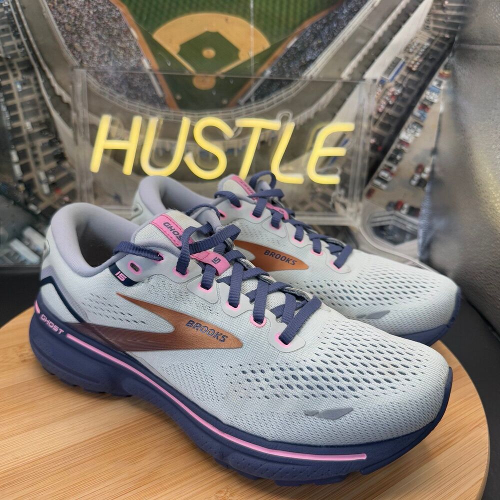Brooks Women's Ghost 15 Spa Blue/Neo Pink Size 8 (B) Medium